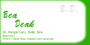 bea deak business card